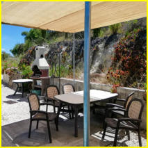 Shaded seating area